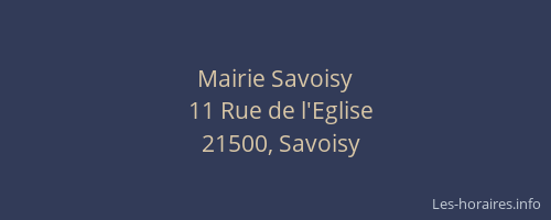 Mairie Savoisy
