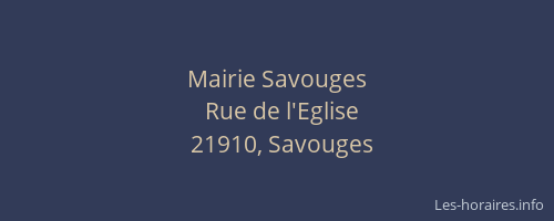 Mairie Savouges