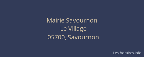 Mairie Savournon
