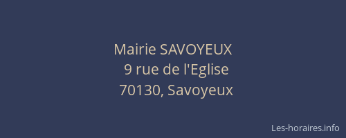 Mairie SAVOYEUX