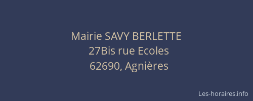 Mairie SAVY BERLETTE