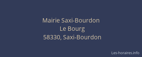 Mairie Saxi-Bourdon