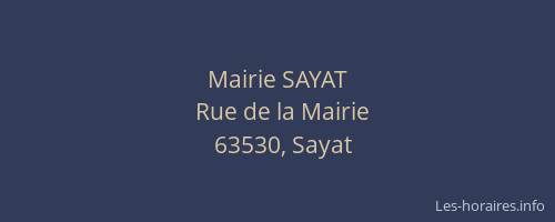 Mairie SAYAT
