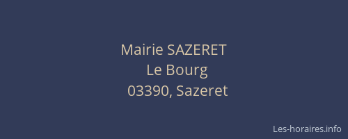 Mairie SAZERET