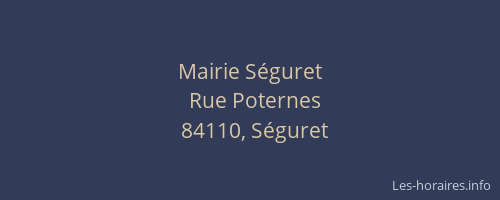 Mairie S&eacute;guret