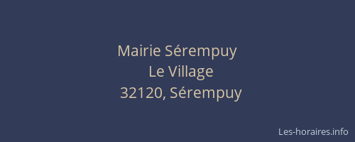 Mairie S&eacute;rempuy