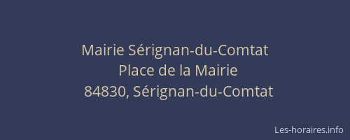 Mairie S&eacute;rignan-du-Comtat