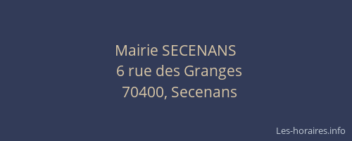 Mairie SECENANS
