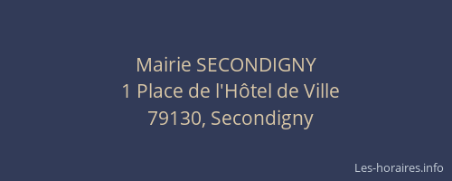 Mairie SECONDIGNY