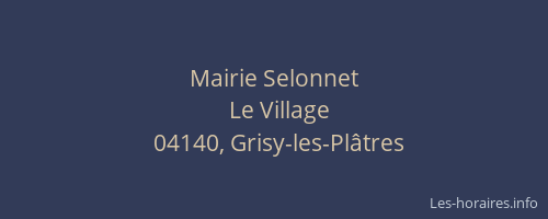 Mairie Selonnet