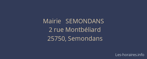 Mairie   SEMONDANS