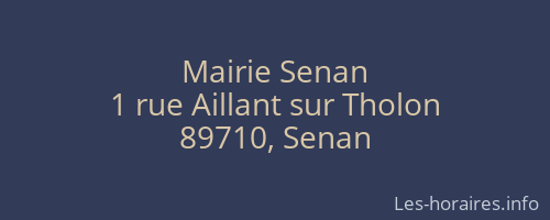 Mairie Senan