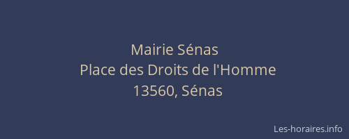 Mairie Sénas