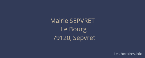 Mairie SEPVRET
