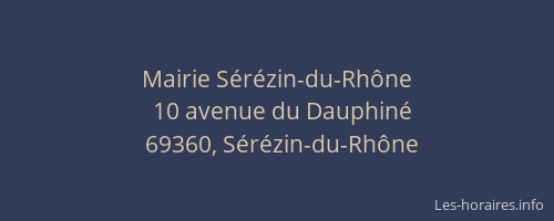 Mairie Sérézin-du-Rhône