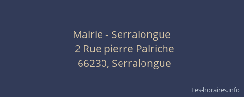 Mairie - Serralongue