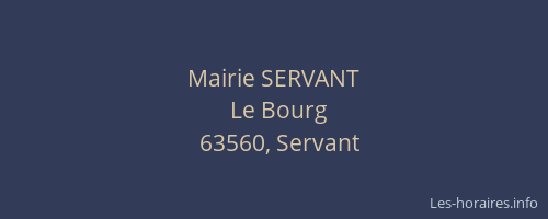 Mairie SERVANT