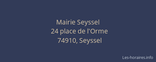 Mairie Seyssel