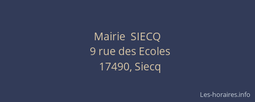 Mairie  SIECQ
