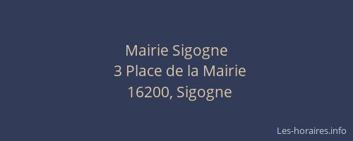 Mairie Sigogne