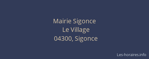 Mairie Sigonce