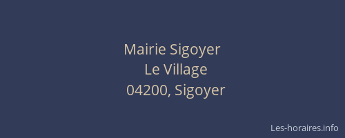 Mairie Sigoyer