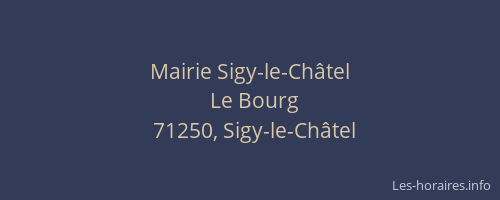 Mairie Sigy-le-Ch&acirc;tel