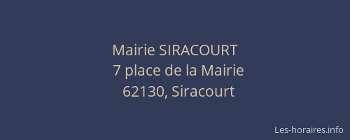 Mairie SIRACOURT