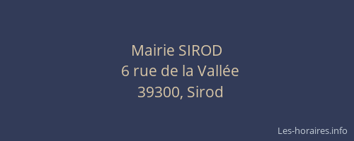 Mairie SIROD