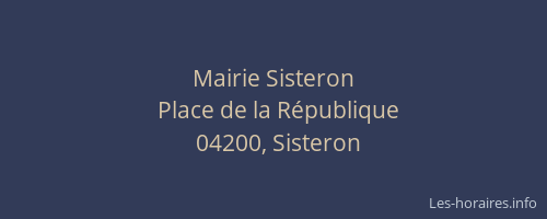 Mairie Sisteron