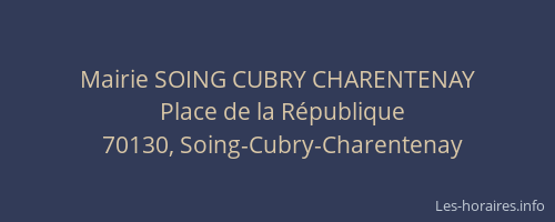Mairie SOING CUBRY CHARENTENAY