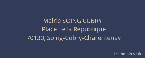 Mairie SOING CUBRY