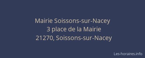 Mairie Soissons-sur-Nacey