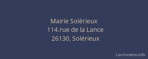Mairie Sol&eacute;rieux