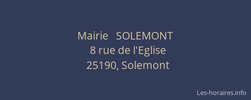 Mairie   SOLEMONT