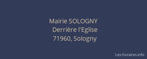 Mairie SOLOGNY