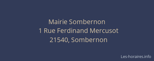 Mairie Sombernon
