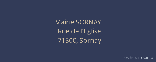Mairie SORNAY