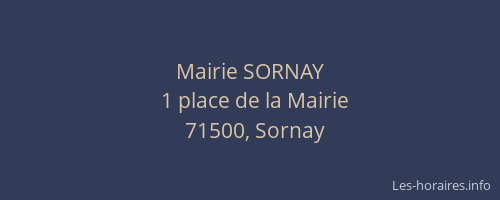 Mairie SORNAY