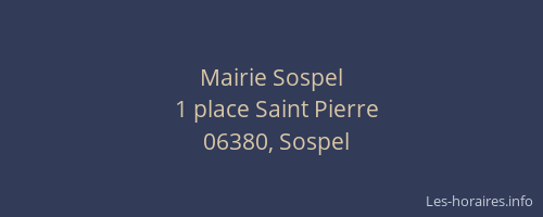 Mairie Sospel