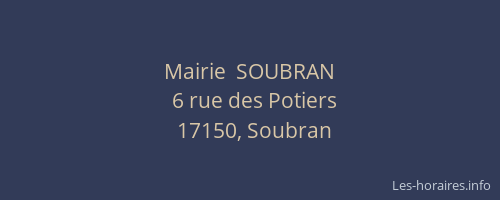 Mairie  SOUBRAN
