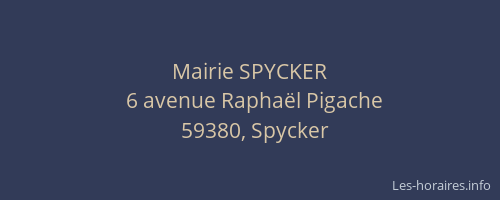 Mairie SPYCKER
