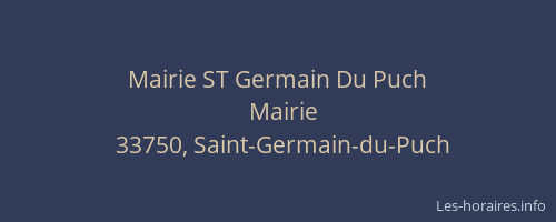Mairie ST Germain Du Puch