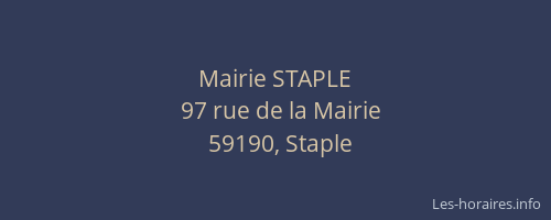 Mairie STAPLE