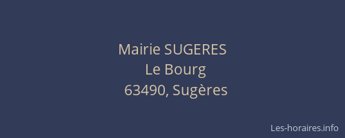 Mairie SUGERES