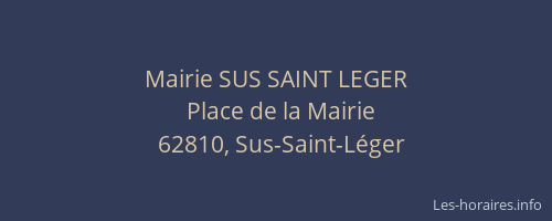 Mairie SUS SAINT LEGER