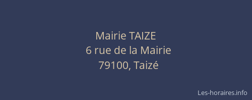 Mairie TAIZE