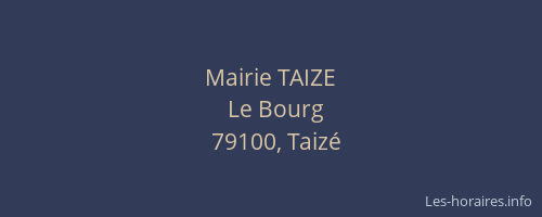 Mairie TAIZE