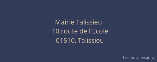 Mairie Talissieu