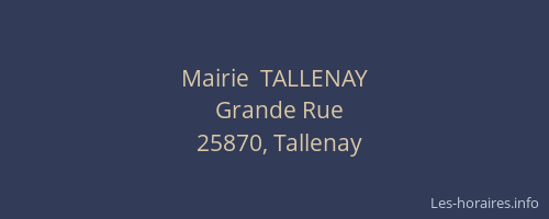 Mairie  TALLENAY